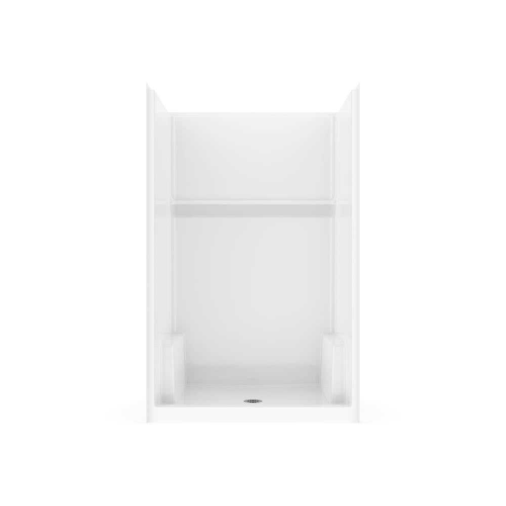 Icon SH4834 AcrylXE Alcove Center Drain One-piece Shower in White