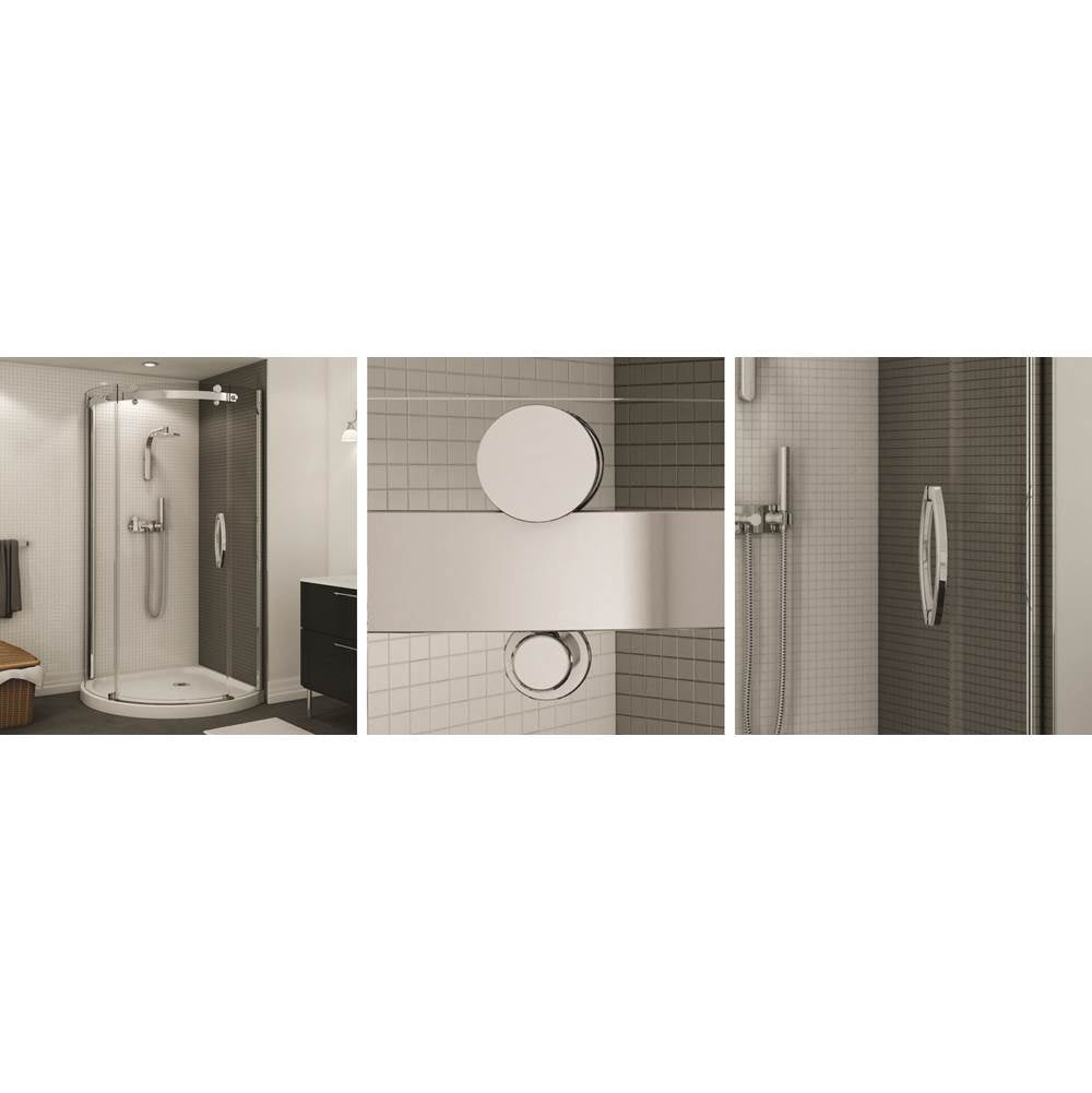 Halo Round 36 x 36 x 76 in Sliding Shower Door for Corner Installation with Clear glass in Chrome