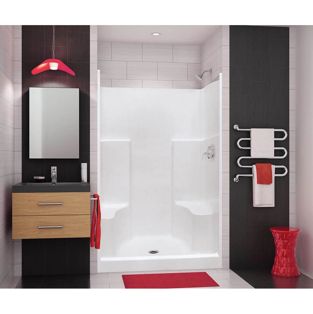 Maax - SS3648 AcrylX Alcove Center Drain One-Piece Shower in White - White