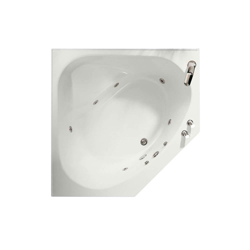 Tandem II 6060 Acrylic Corner Center Drain Combined Whirlpool & Aeroeffect Bathtub in White