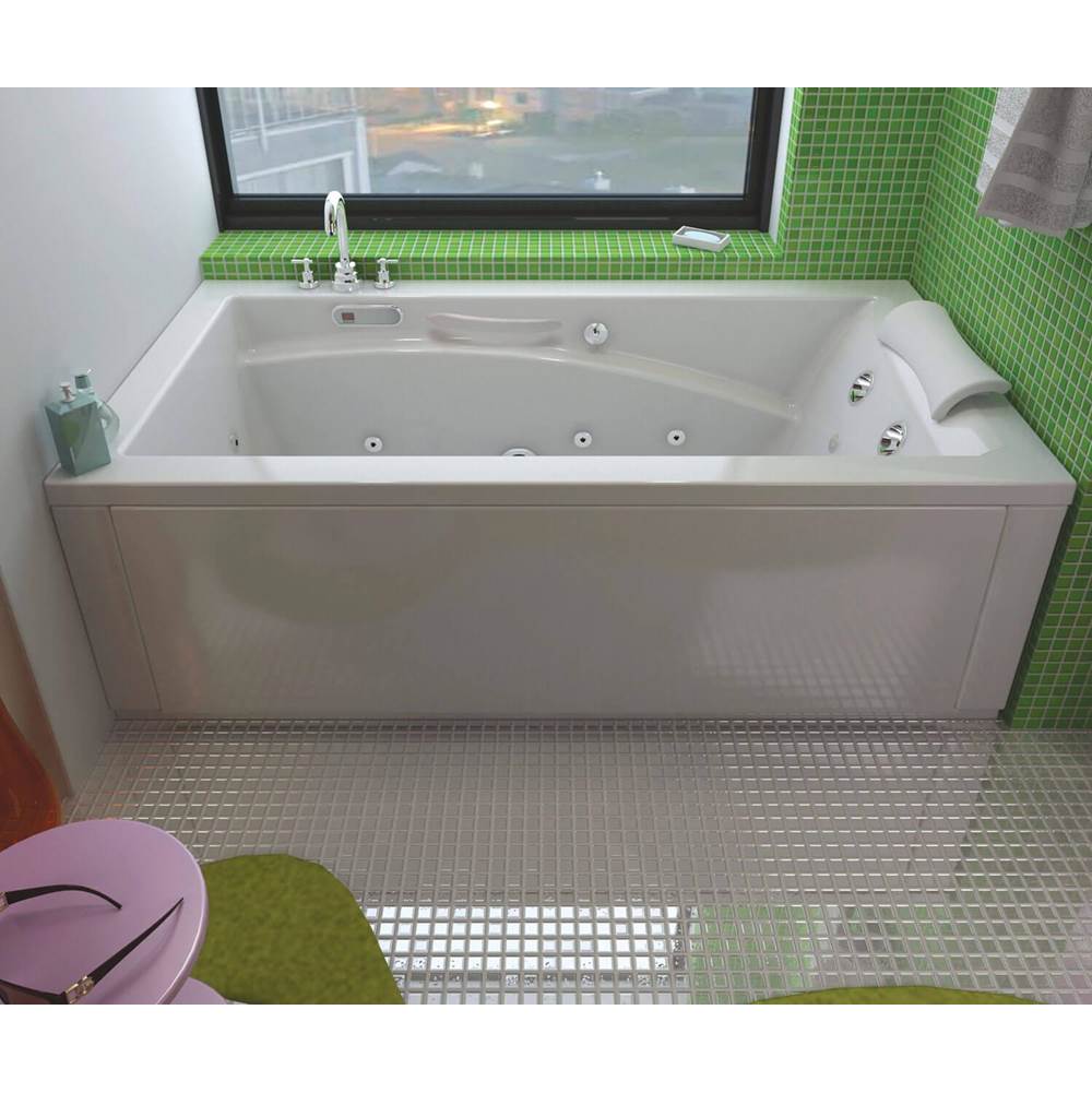 Optik 6636 Acrylic Alcove End Drain Combined Hydrofeel & Aerofeel Bathtub in White