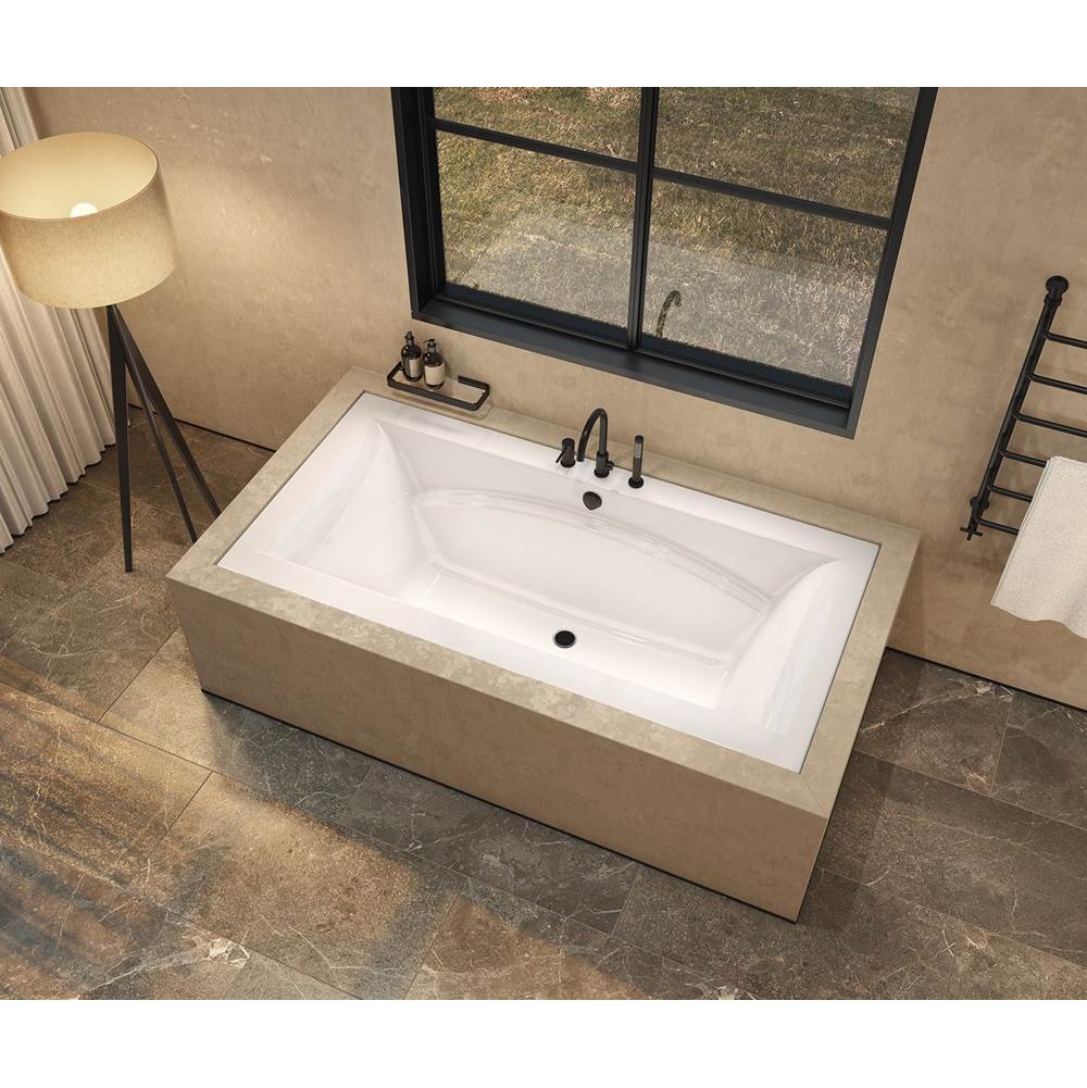 Optik 7236 Acrylic Undermount Center Drain Combined Hydrofeel & Aerofeel Bathtub in White