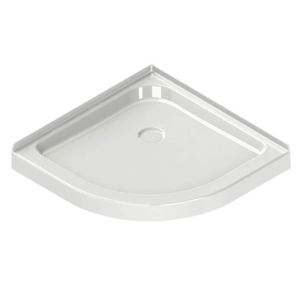 Neo-round Base 36 3 in. 36 x 36 Acrylic Corner Left or Right Shower Base with Corner Drain in White