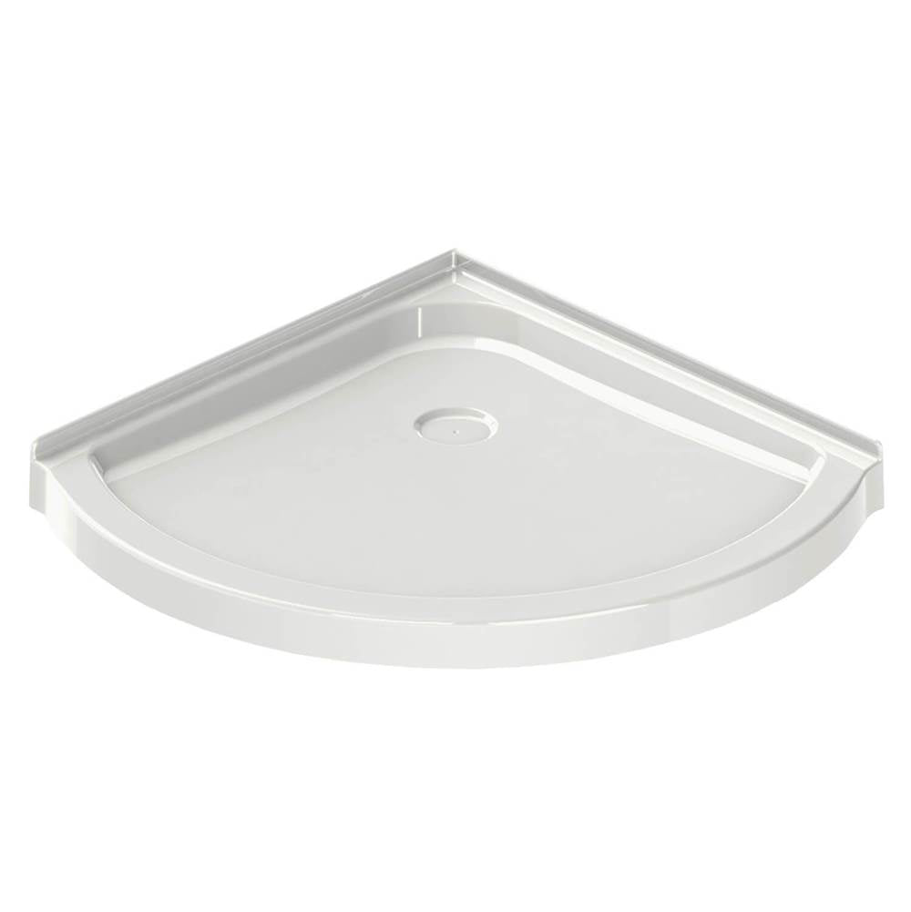 Round Base 36 3 in. 36 x 36 Acrylic Corner Left or Right Shower Base with Corner Drain in White