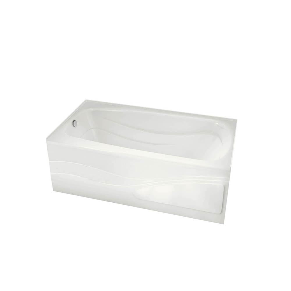 Tenderness 6032 Acrylic Alcove Left-Hand Drain Combined Whirlpool & Aeroeffect Bathtub in White