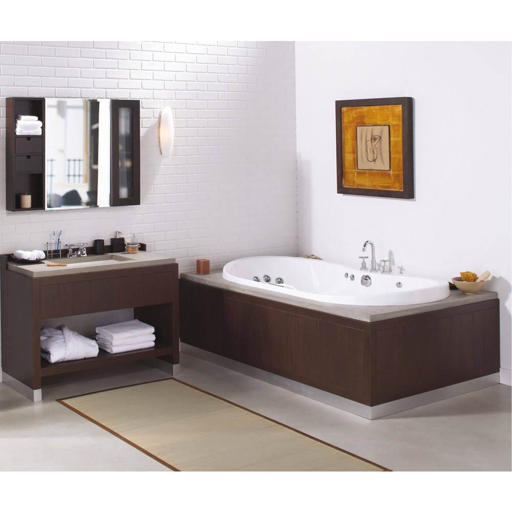 Living 6636 Acrylic Drop-in Center Drain Bathtub in White