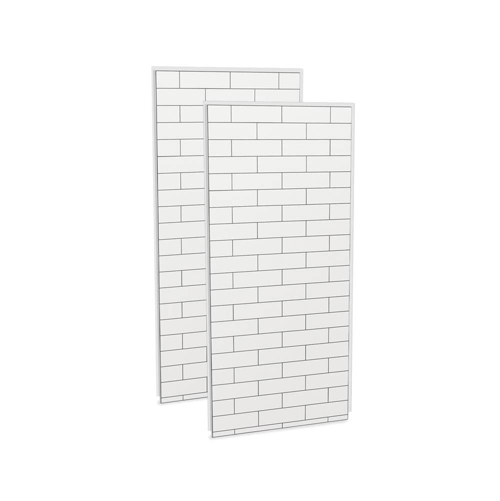 Utile 3636 Composite Direct-to-Stud Two-Piece Corner Shower Wall Kit in Metro Tux