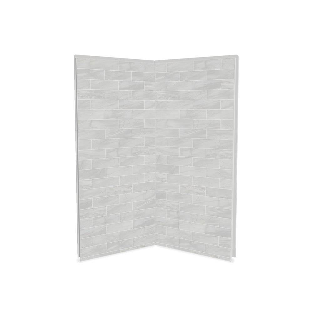 Maax - Utile 3636 Composite Direct-to-Stud Two-Piece Corner Shower Wall Kit in Organik Permafrost - Permafrost