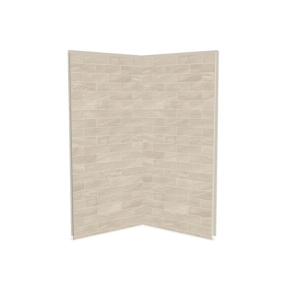 Maax - Utile 3636 Composite Direct-to-Stud Two-Piece Corner Shower Wall Kit in Organik Loam - Loam