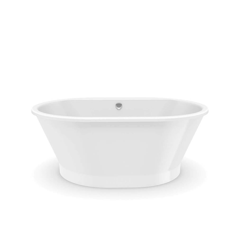 Brioso 6042 AcrylX Freestanding Center Drain Bathtub in White with White Skirt