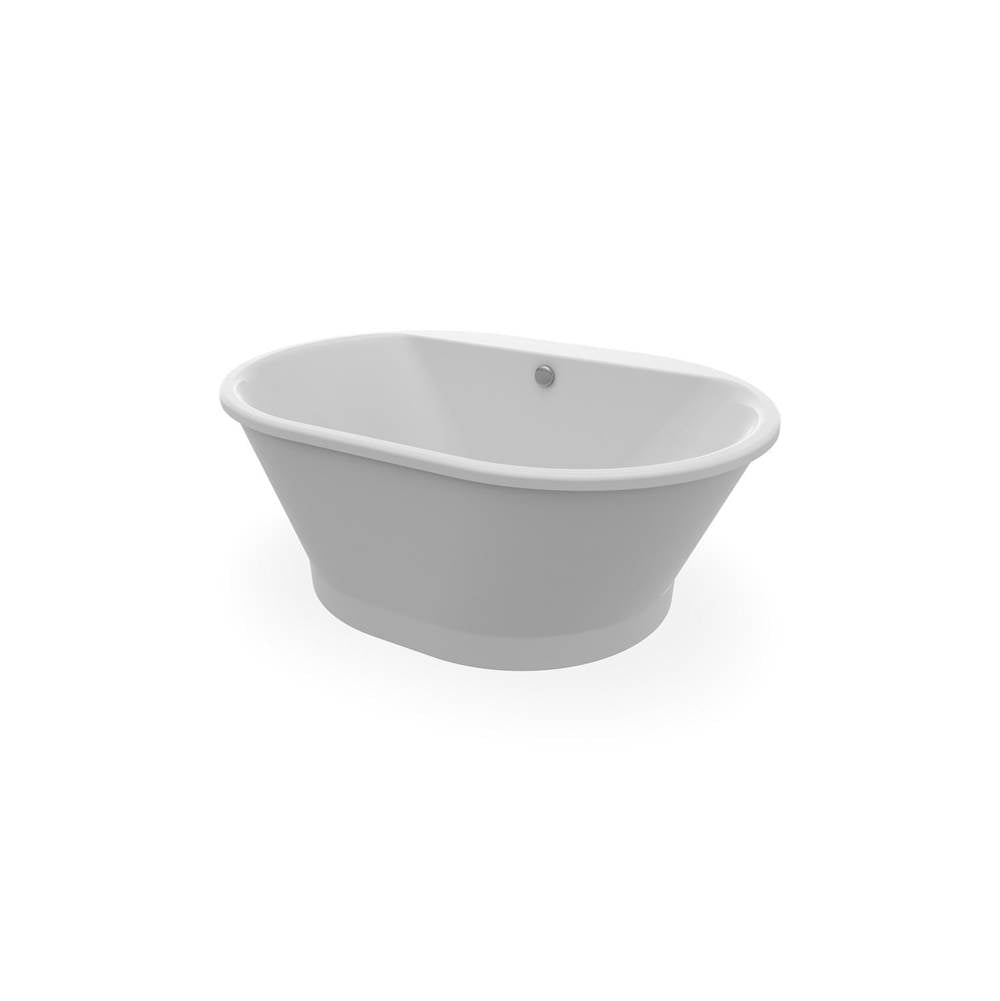 Brioso 6042 AcrylX Freestanding Center Drain Bathtub in White with Sterling Silver Skirt