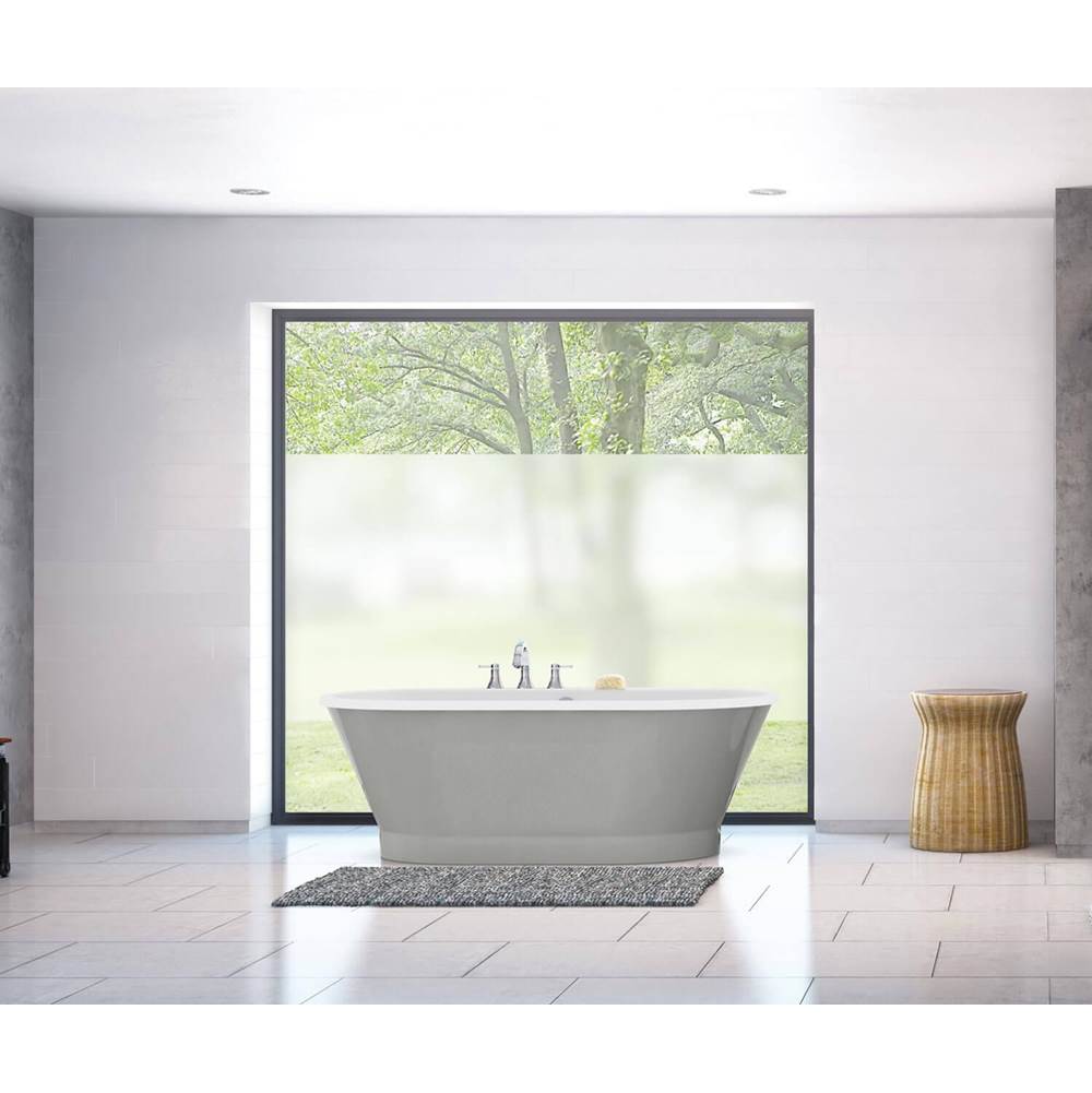 Brioso 6042 AcrylX Freestanding Center Drain Bathtub in White with Sterling Silver Skirt