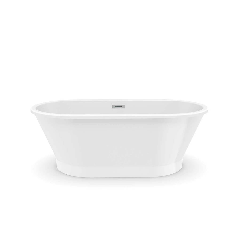 Brioso 6636 AcrylX Freestanding Center Drain Bathtub in White with White Skirt