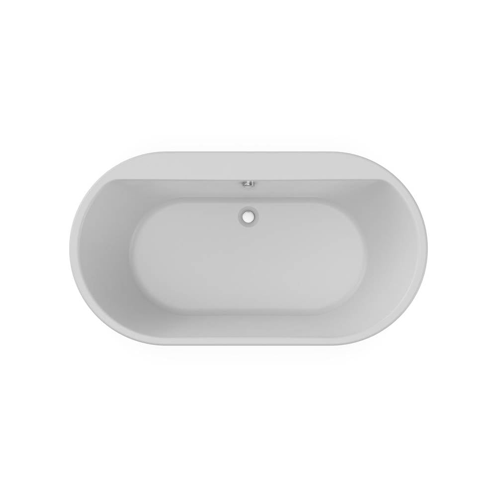 Brioso 6636 AcrylX Freestanding Center Drain Bathtub in White with Sterling Silver Skirt