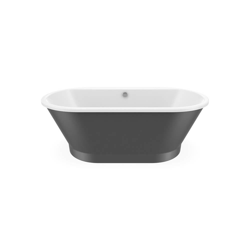 Brioso 6636 AcrylX Freestanding Center Drain Bathtub in White with Thundey Grey Skirt