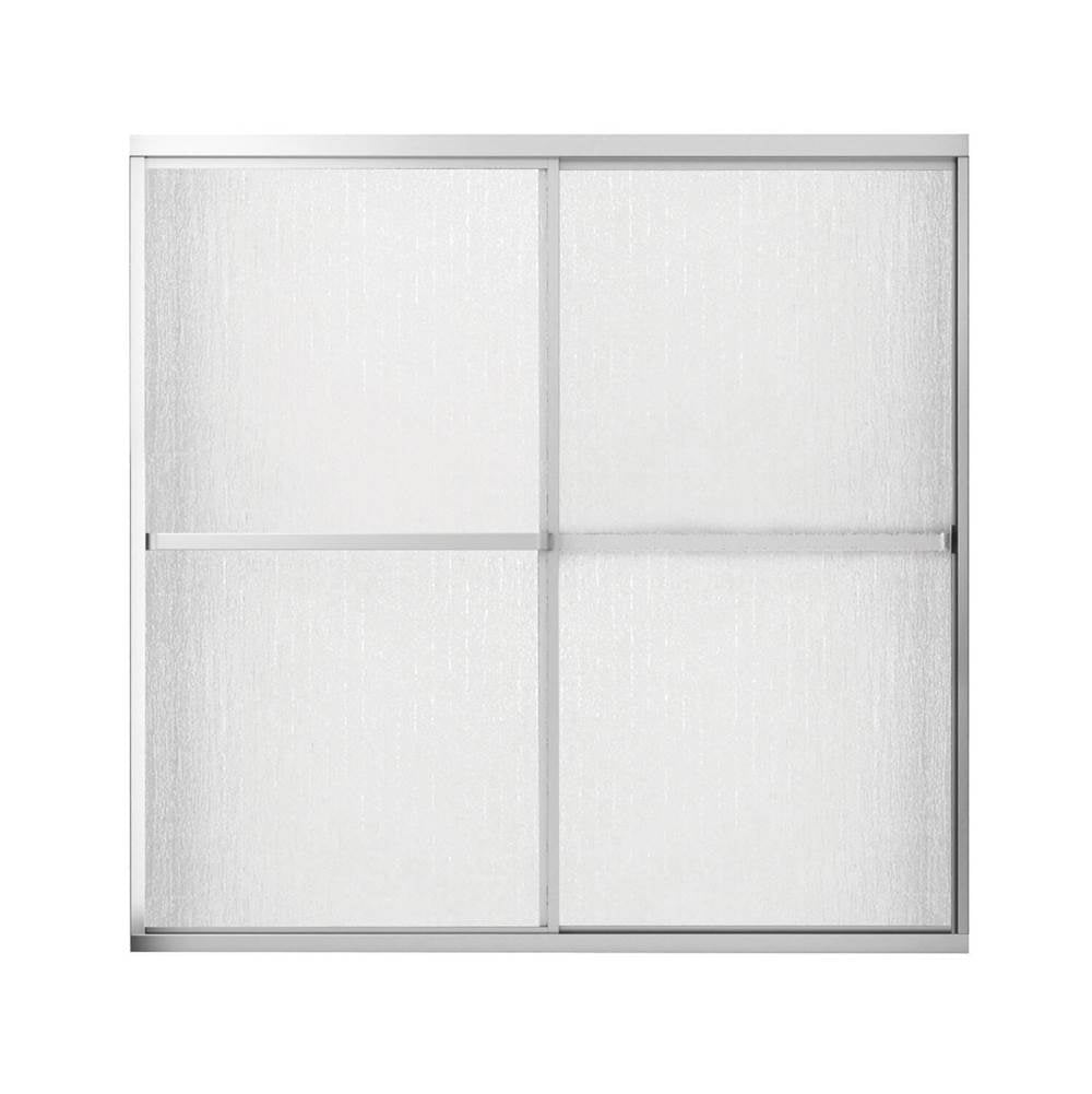Polar 54-59.5 x 57 in. Bypass Tub Door for Alcove Installation with Raindrop glass in Chrome