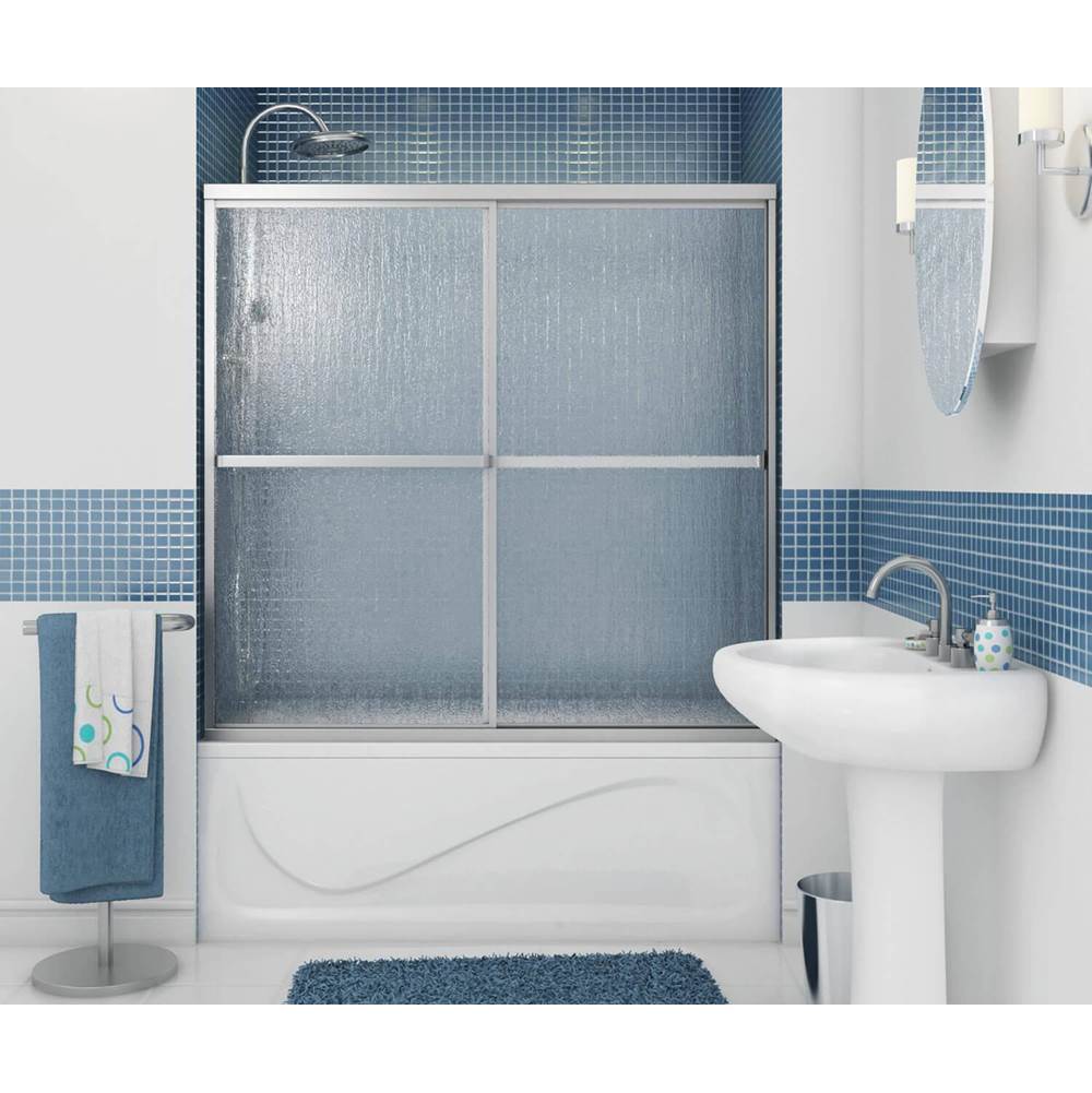Polar 54-59.5 x 57 in. Bypass Tub Door for Alcove Installation with Raindrop glass in Chrome