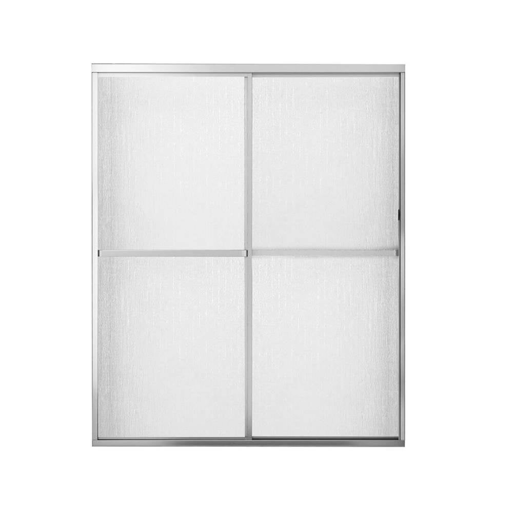 Polar 54-59.5 x 68 in. Bypass Shower Door for Alcove Installation with Raindrop glass in Chrome