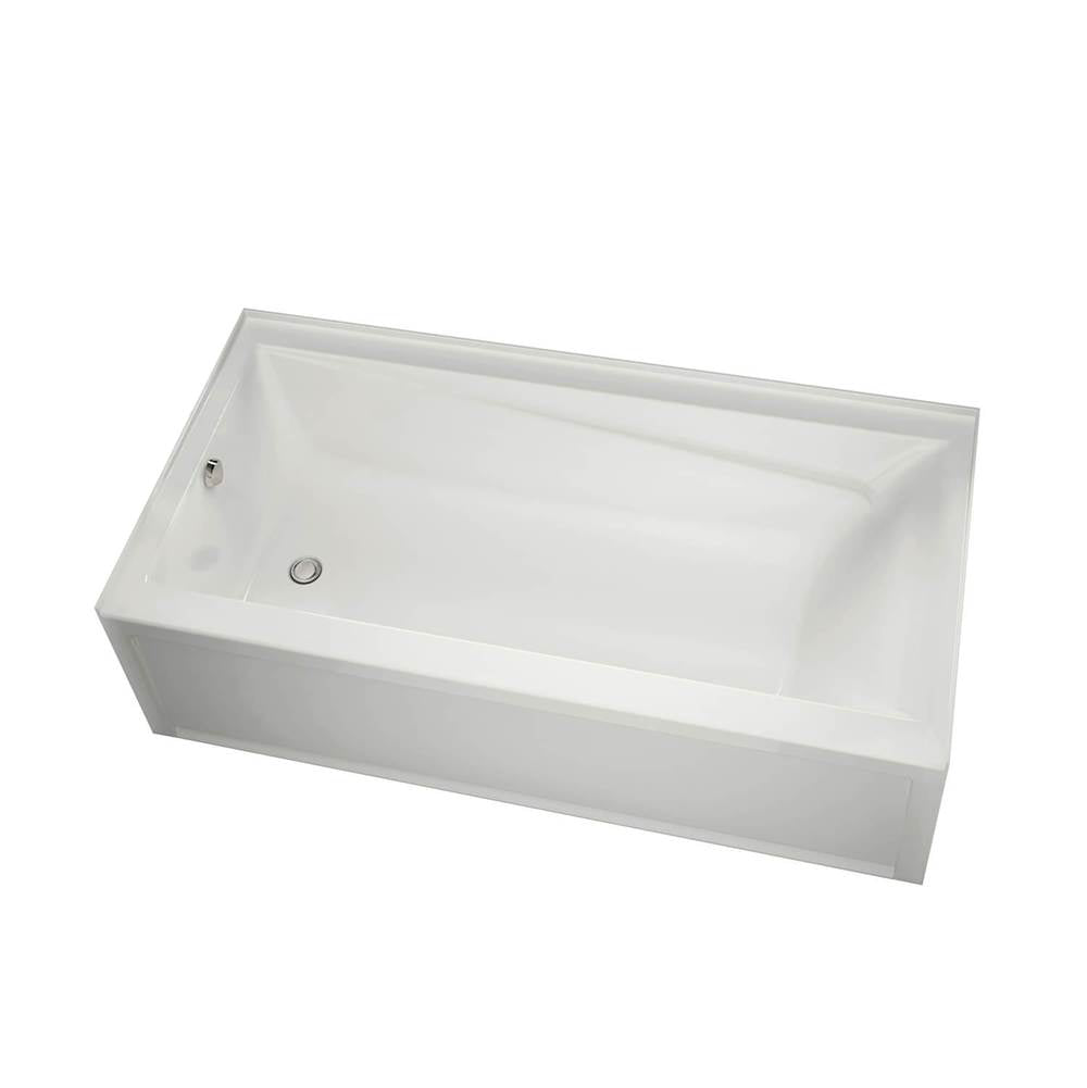 New Town 6032 IFS Acrylic Alcove Left-Hand Drain 10 Microjets Bathtub in White