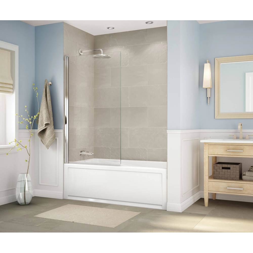 New Town 6032 IFS Acrylic Alcove Left-Hand Drain 10 Microjets Bathtub in White