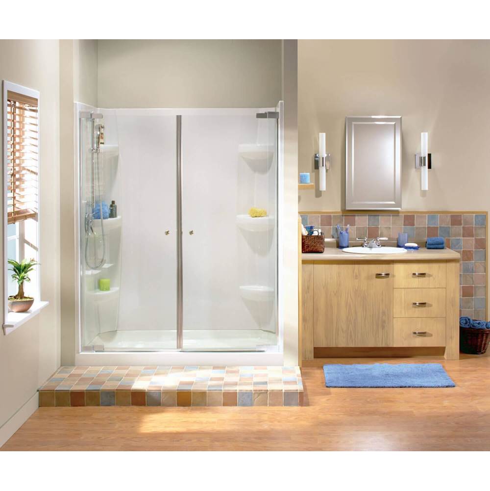 Maax - Rectangular Base 4836 3 in. Acrylic Alcove Shower Base with Center Drain in White - White