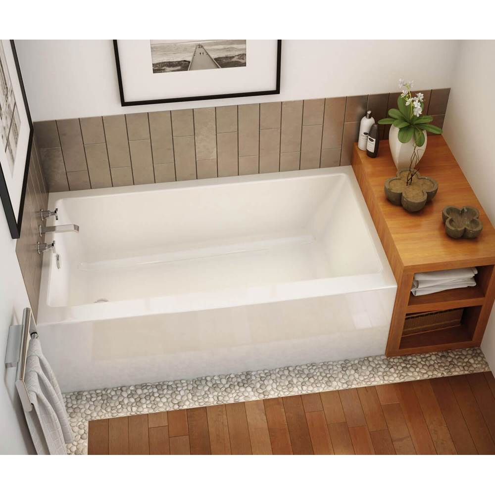 Rubix 6632 Acrylic Alcove Left-Hand Drain Bathtub in White