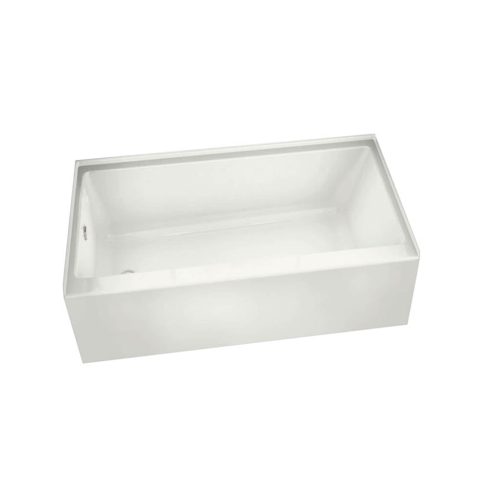 Rubix 6632 Acrylic Alcove Left-Hand Drain Bathtub in White