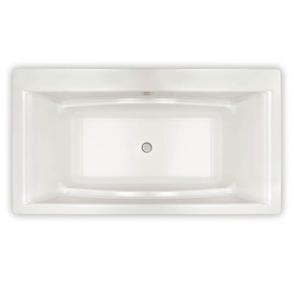Optik 6636 F Acrylic Freestanding Center Drain Bathtub in White with White Skirt