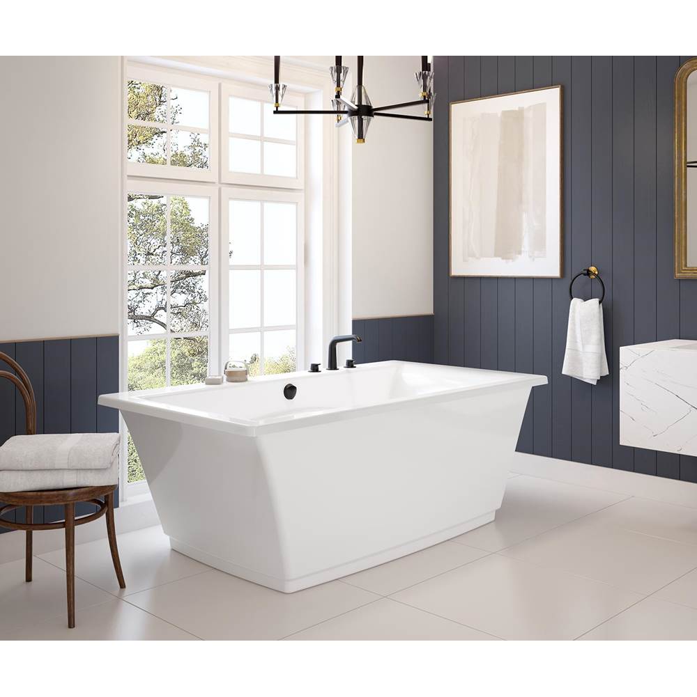 Maax - Optik 6636 F Acrylic Freestanding Center Drain Aerofeel Bathtub in White with White Skirt - White