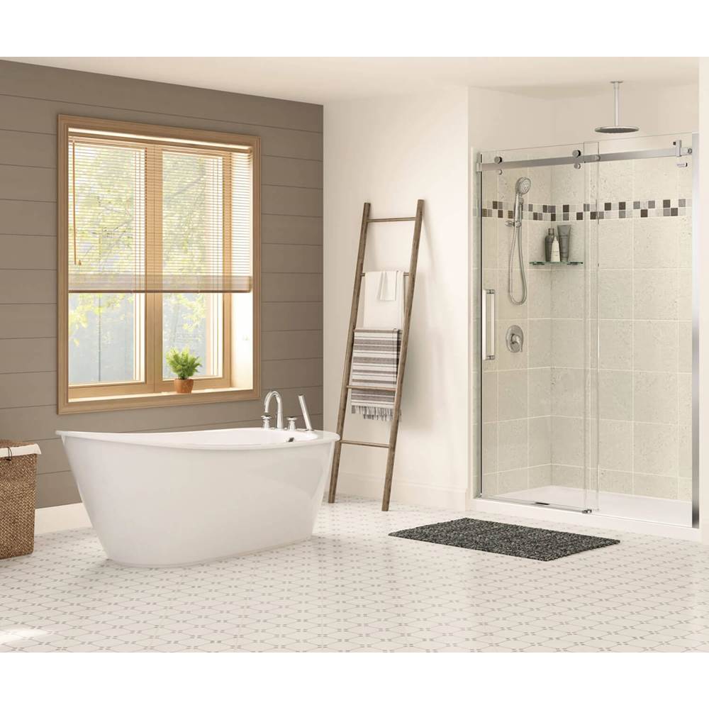 Sax 6032 AcrylX Freestanding End Drain Bathtub in White with White Skirt
