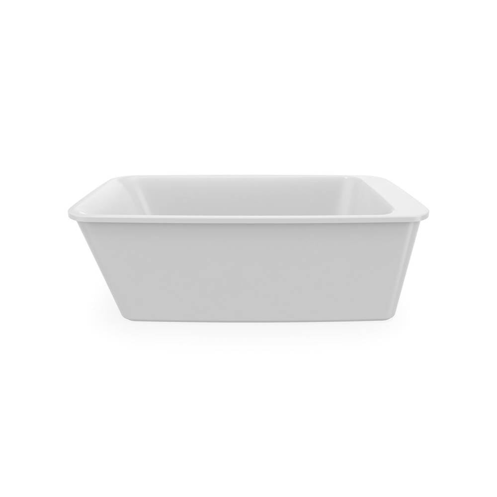 Lounge 6434 Acrylic Freestanding End Drain Bathtub in White with Sterling Silver Skirt