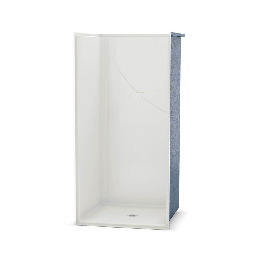 OPS-3636 - Base Model AcrylX Alcove Center Drain One-Piece Shower in White