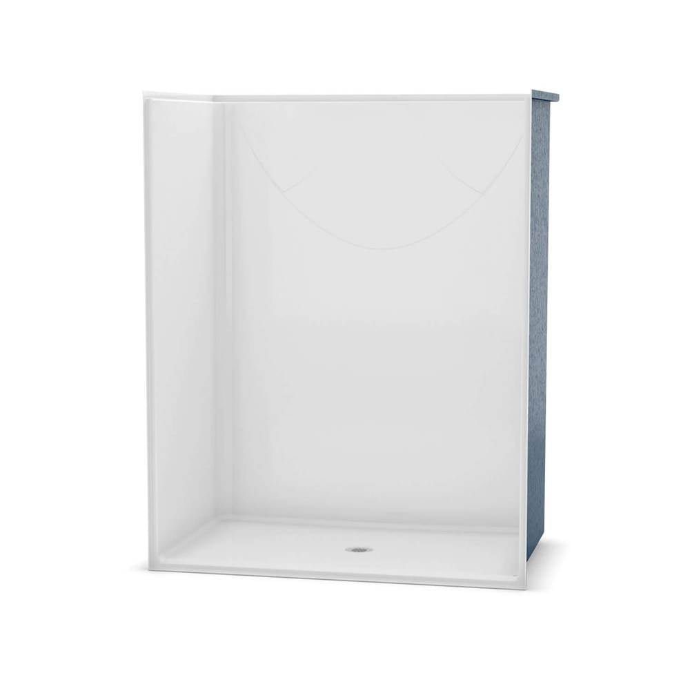 OPS-6036 - Base Model AcrylX Alcove Center Drain One-Piece Shower in White