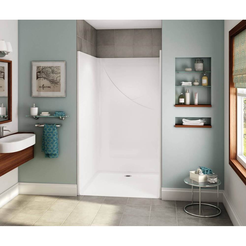 Maax - OPS-4248-RS - Base Model AcrylX Alcove Center Drain One-Piece Shower in White - White