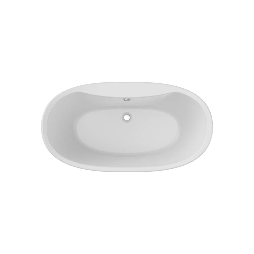 Delsia 6032 AcrylX Freestanding Center Drain Bathtub in White with White Skirt