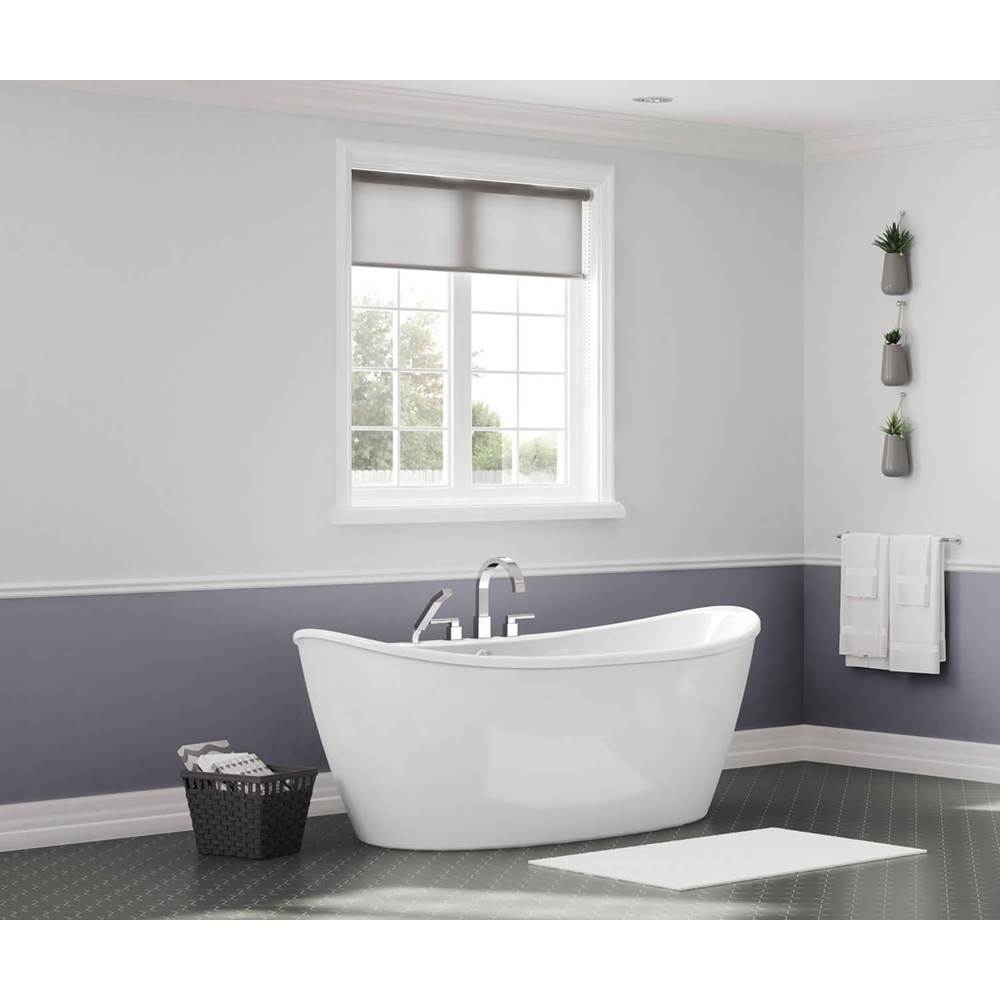 Delsia 6636 AcrylX Freestanding Center Drain Bathtub in White with White Skirt