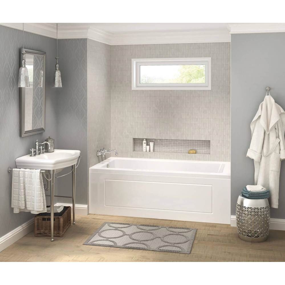 Pose 6636 IF Acrylic Alcove Left-Hand Drain Whirlpool Bathtub in White