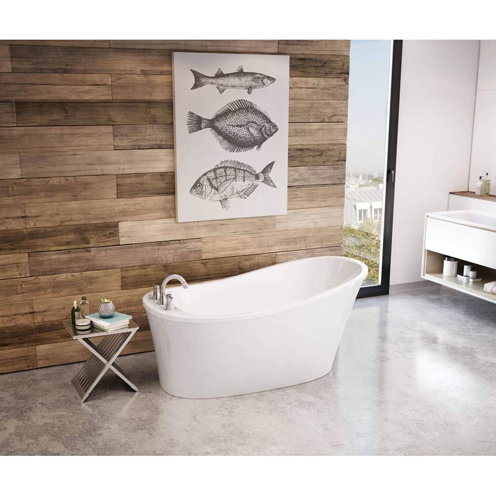 Maax - Ariosa 6032 Acrylic Freestanding End Drain Bathtub in White with White Skirt - White