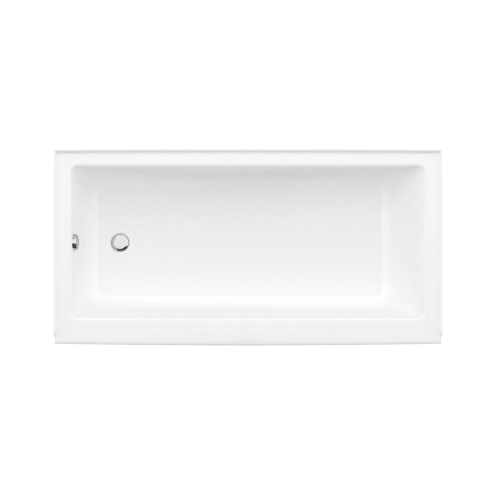 Rubix Access 6030 Acrylic Alcove Left-Hand Drain Bathtub in White