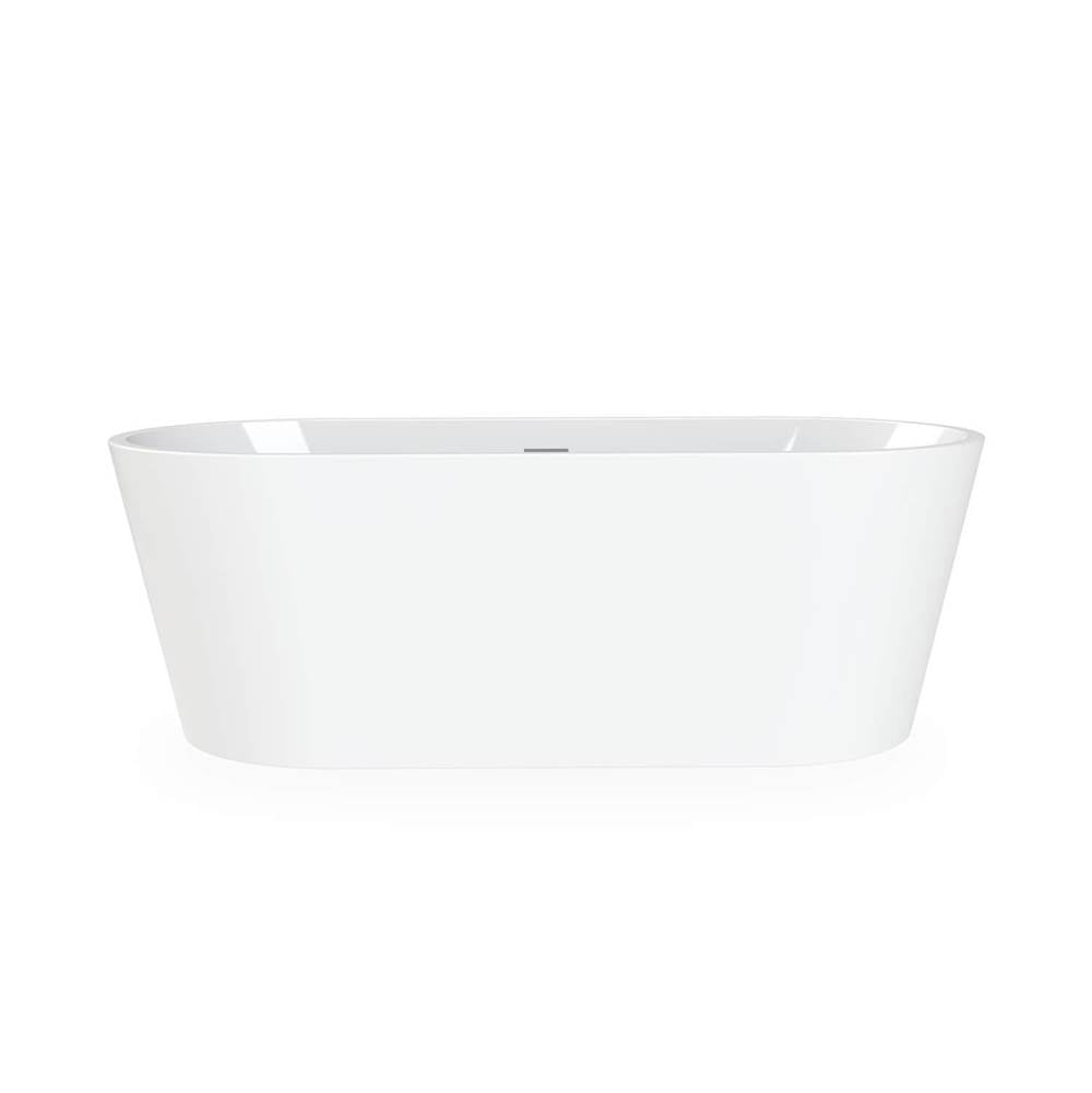 Louie 6731 Acrylic Freestanding Center Drain Bathtub in White with White Skirt