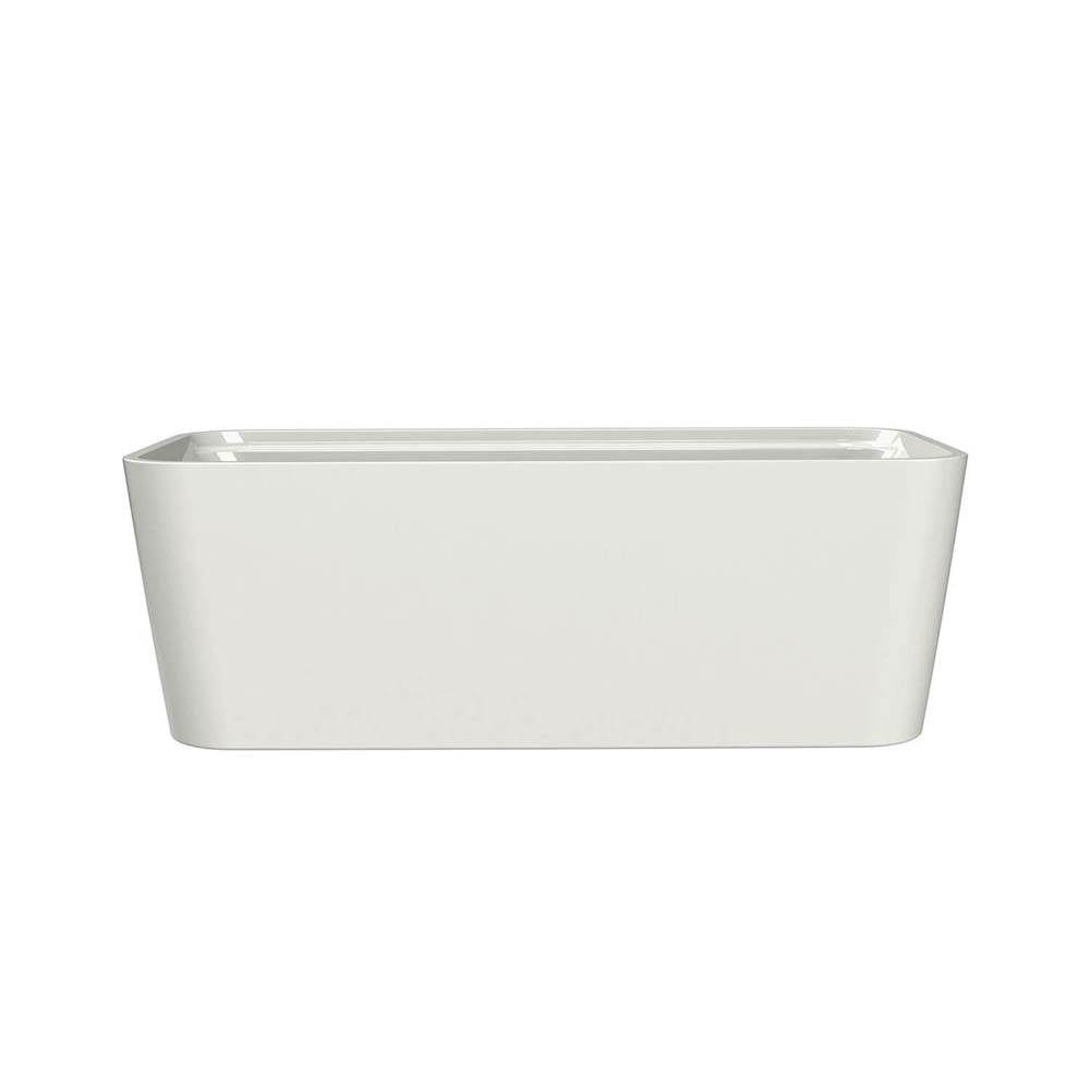 Oberto 6731 Acrylic Freestanding Center Drain Bathtub in White with White Skirt