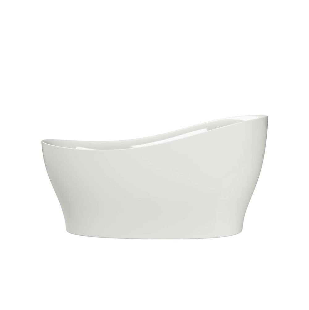 Joan 61 x 32 Acrylic Freestanding End Drain Bathtub in White with White Skirt