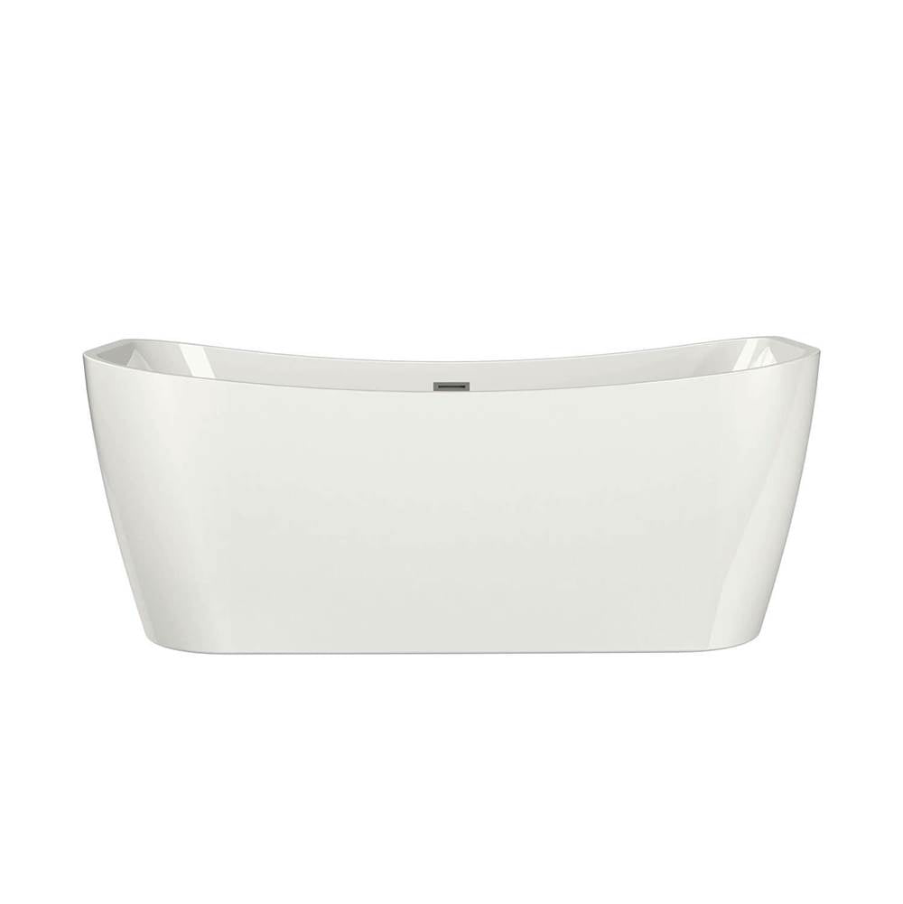 Villi 65 x 32 Acrylic Freestanding Center Drain Bathtub in White with White Skirt