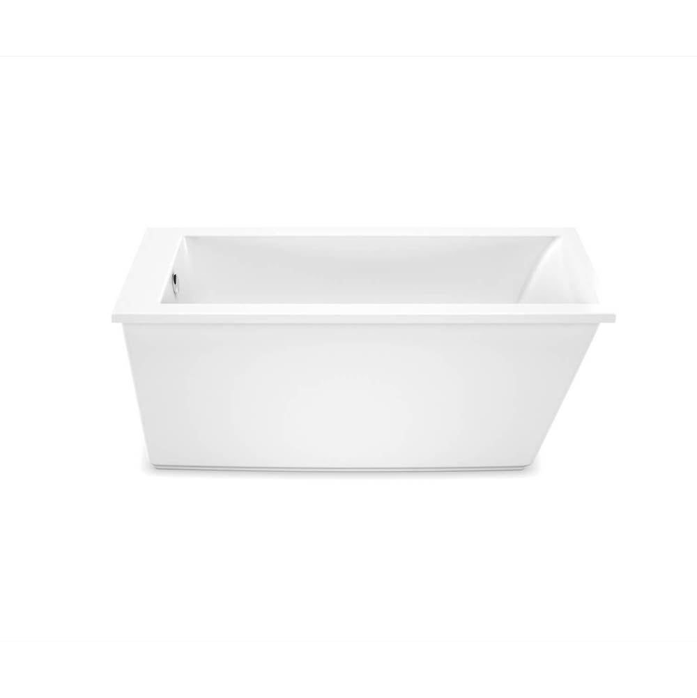 Elinor 60 x 32 AcrylX Freestanding End Drain Bathtub in White with White Skirt