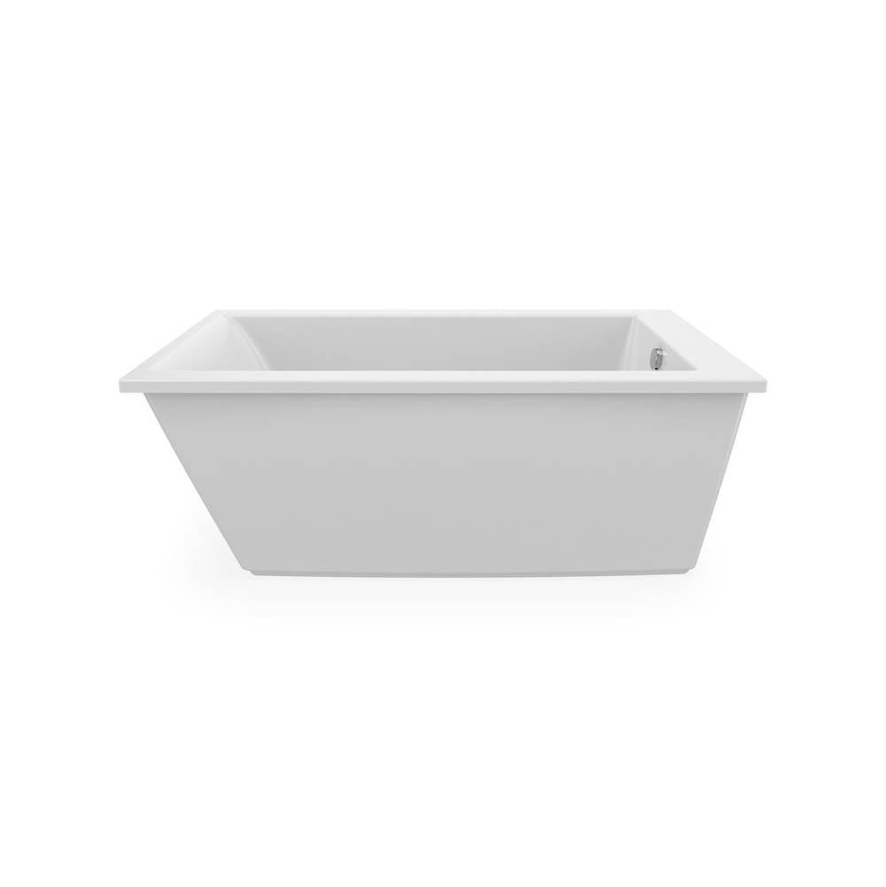 Elinor 6032 AcrylX Freestanding End Drain Bathtub in White with Sterling Silver Skirt