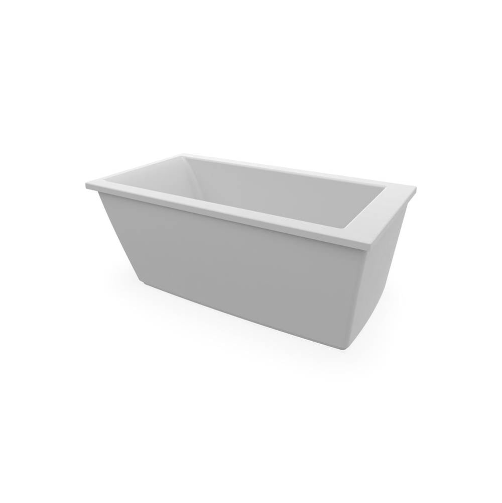 Elinor 6032 AcrylX Freestanding End Drain Bathtub in White with Sterling Silver Skirt