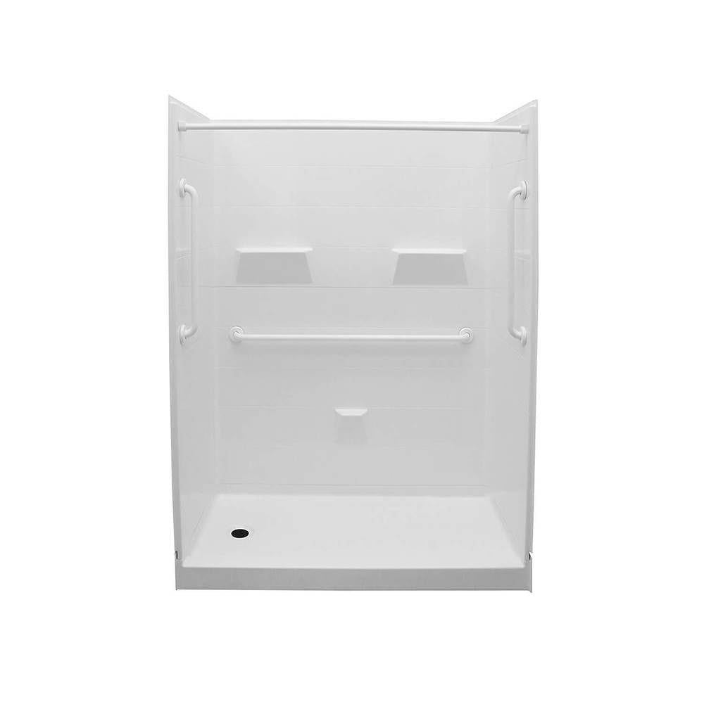 Maax - MX QSI-6030-SH 4 in. AcrylX Alcove Left-Hand Drain Five-Piece Shower in White - White