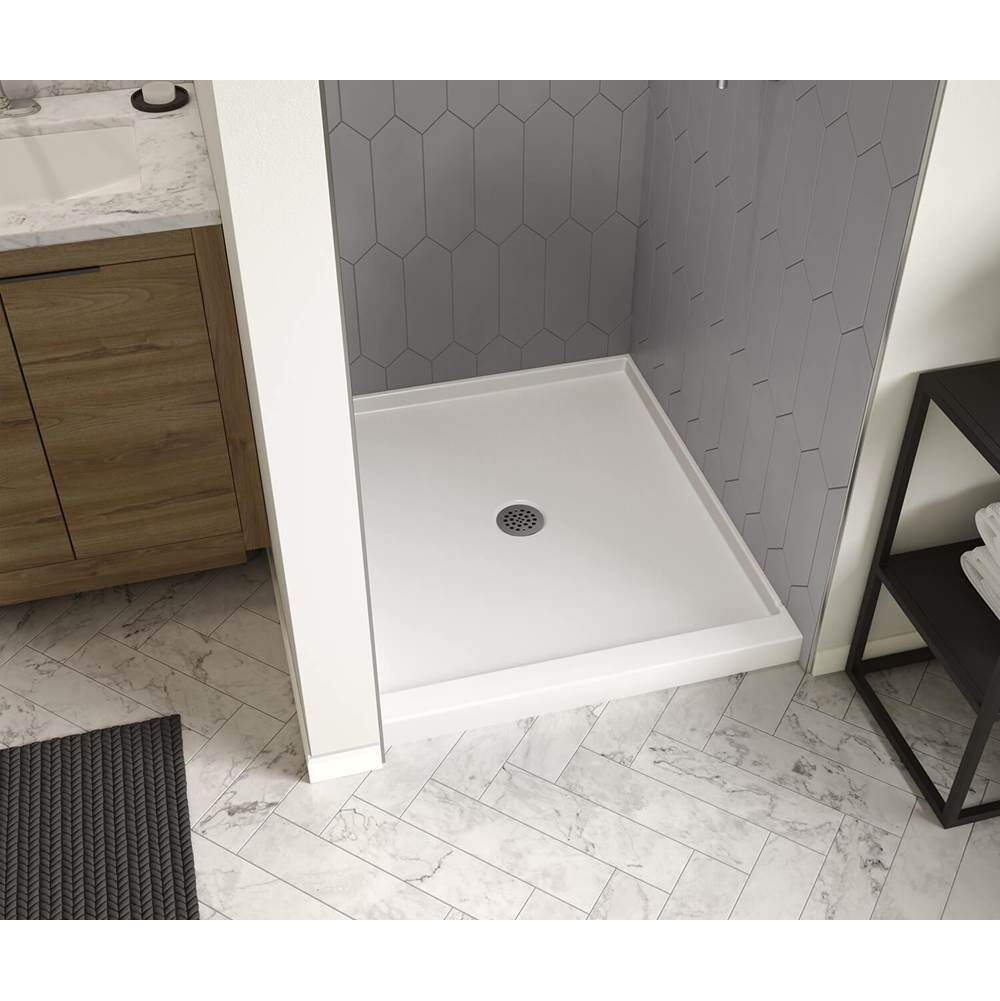Icon 3642 AcrylX Alcove Shower Base with Center Drain in White
