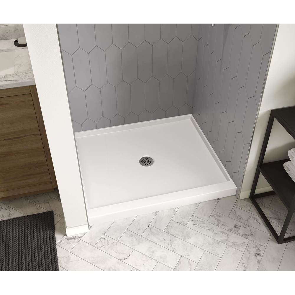 Icon 4236 AcrylX Alcove Shower Base with Center Drain in White