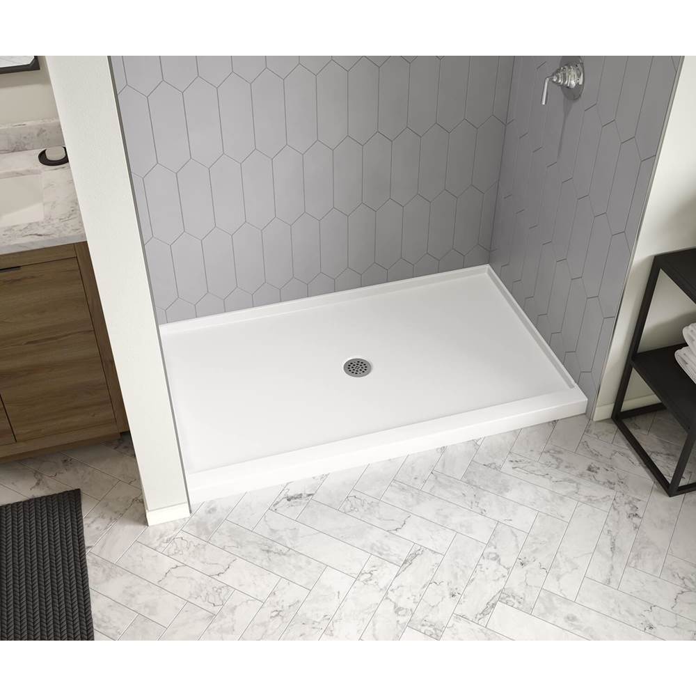 Icon 6034 AcrylX Alcove Shower Base with Left-Hand Drain in White